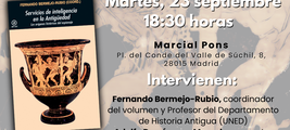 Presentación SERVICIOS DE INTELIGENCIA EN LA ANTIGÜEDAD, en Madrid